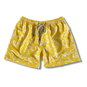 Moshwe Swim Short Yellow Mellow - African Prints Front View