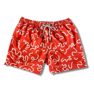 Moshwe Swim Short Orange Mellow - African Prints Front View